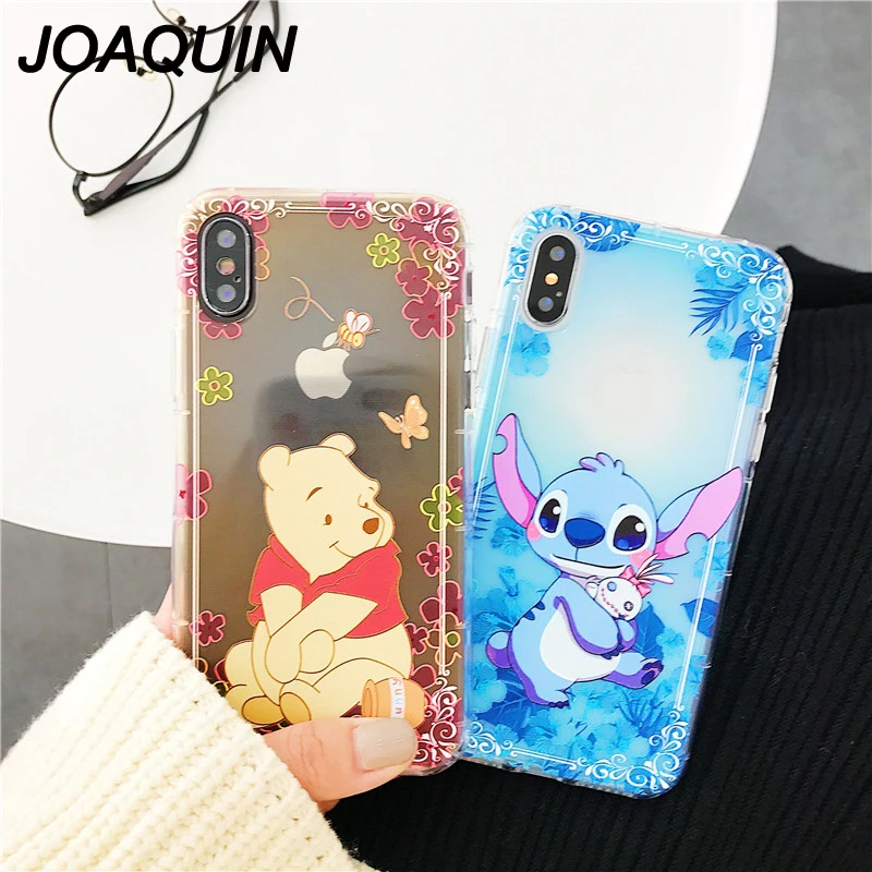 Cartoon Mickey Minnie Mouse Case For iPhone 6 6s 8 X 7 Plus XR XS MAX Cover Cute Stitch Winnie pooh Soft TPU Funda |