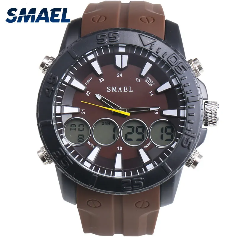 SMAEL модные армейские классные мужские военные часы с двойным дисплеем