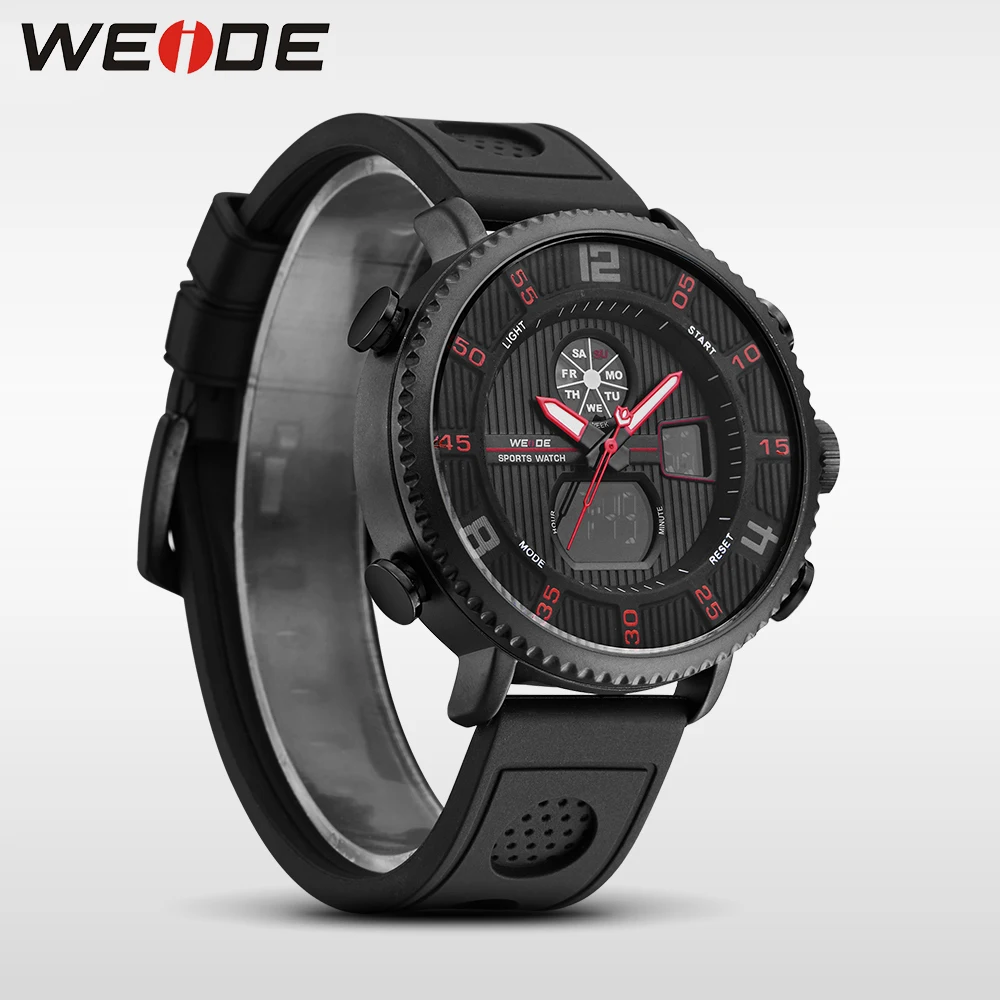 Weide автоматические часы кожаные мужские роскошные спортивные водонепроницаемые