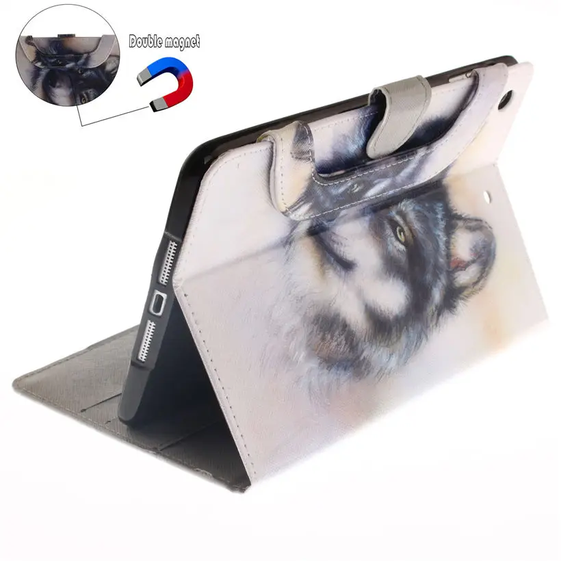 Модный чехол для Apple Ipad Mini 1 2 3 Mini1 Mini2 Mini3 умный сумки с кошкой собакой тигром