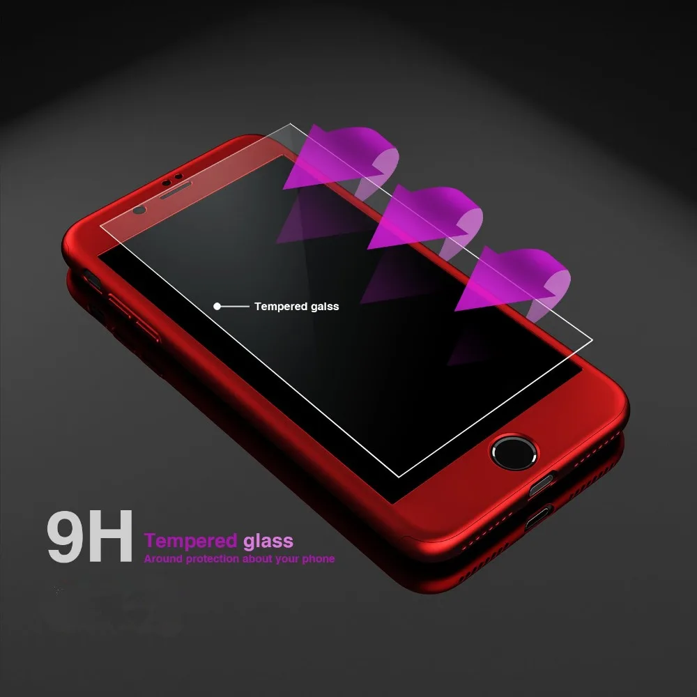 HOPCHAM красный чехол с полным покрытием на 360 градусов для iPhone 7 6 6s чехлами из