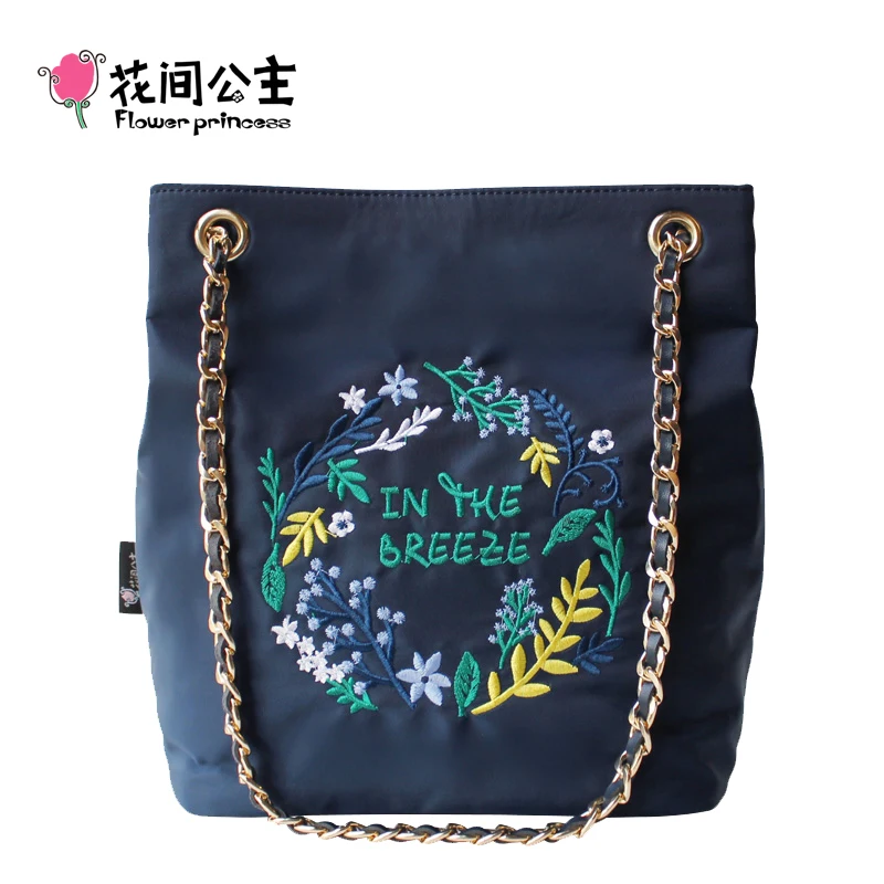 Женские сумки с цветочной вышивкой в стиле принцессы нейлоновая Регулируемая