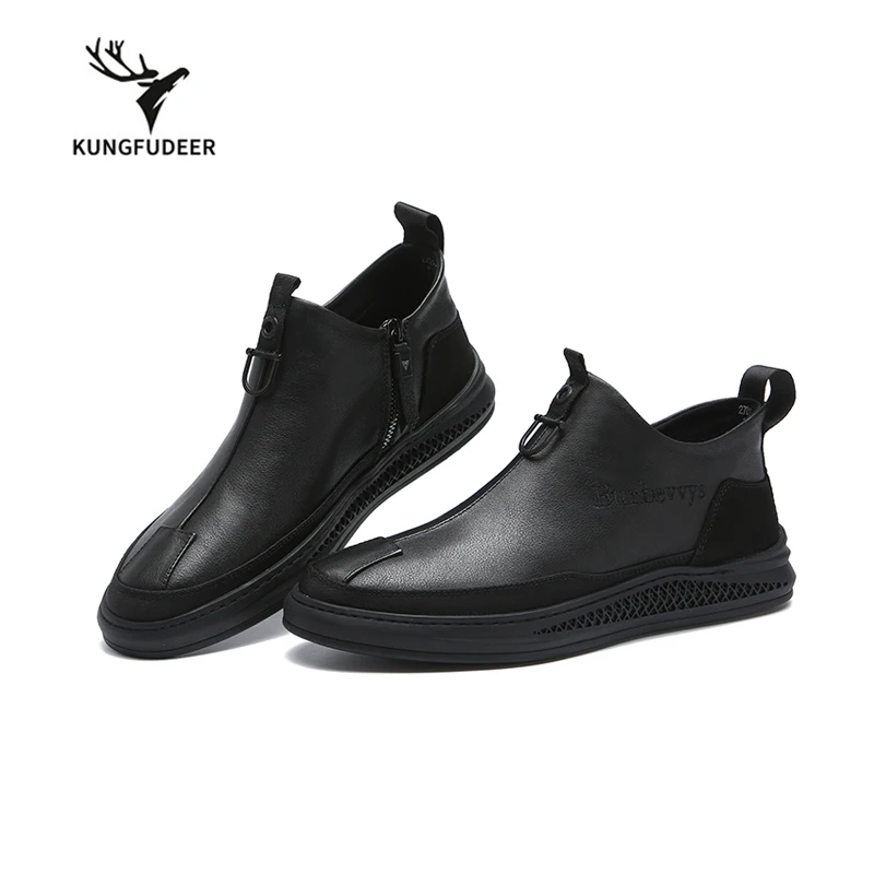 Spring new fashion leather loafers men's casual shoes joker Korean version of British men | Обувь