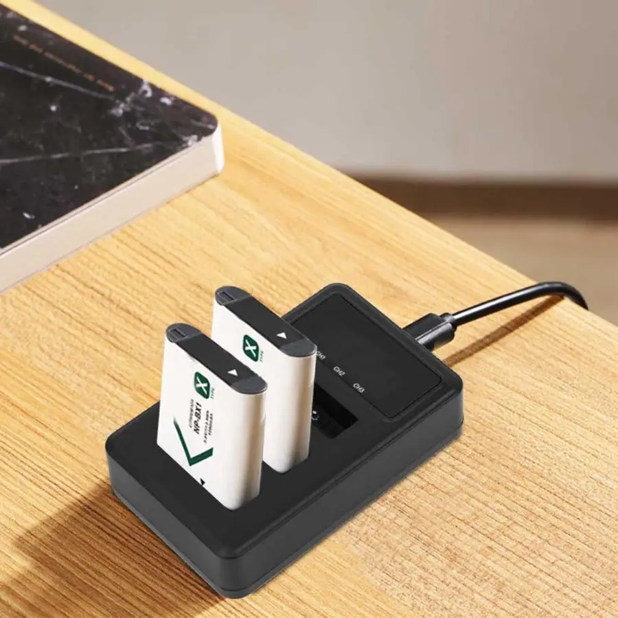 NP-BX1 зарядное устройство с тремя слотами USB для зарядки жк-экраном спортивной