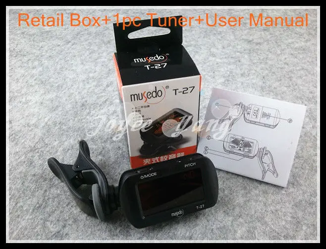 Цифровой тюнер для гитары/бас/скрипки/Укулеле с ЖК экраном и зажимом Musedo