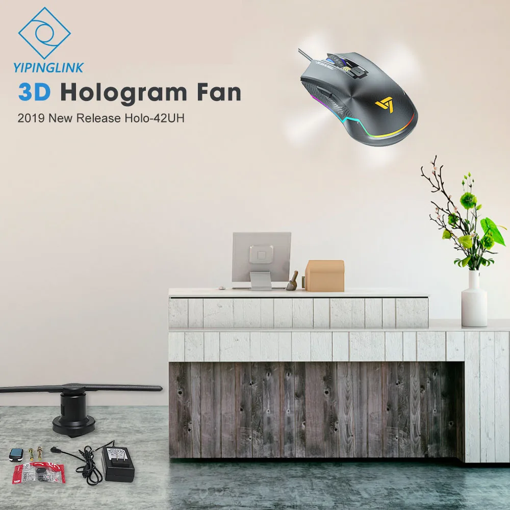 3D Голограмма светодиодный вентилятор wifi 1080P HD видео рекламный проектор дисплей с