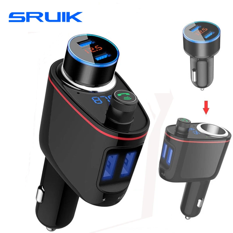 SRUIK FM передатчик беспроводной Bluetooth Handsfree автомобильный комплект MP3 плеер двойное