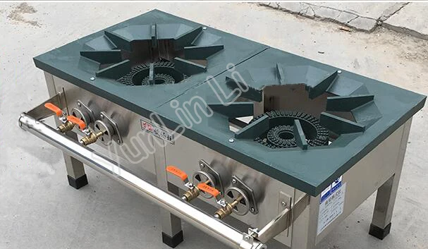 Коммерческая газовая печь из нержавеющей стали двойная плита сильная