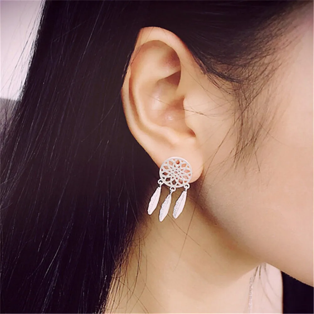 Женские серьги гвоздики из сплава с полыми цветами и листьями|stud earrings|stud earrings