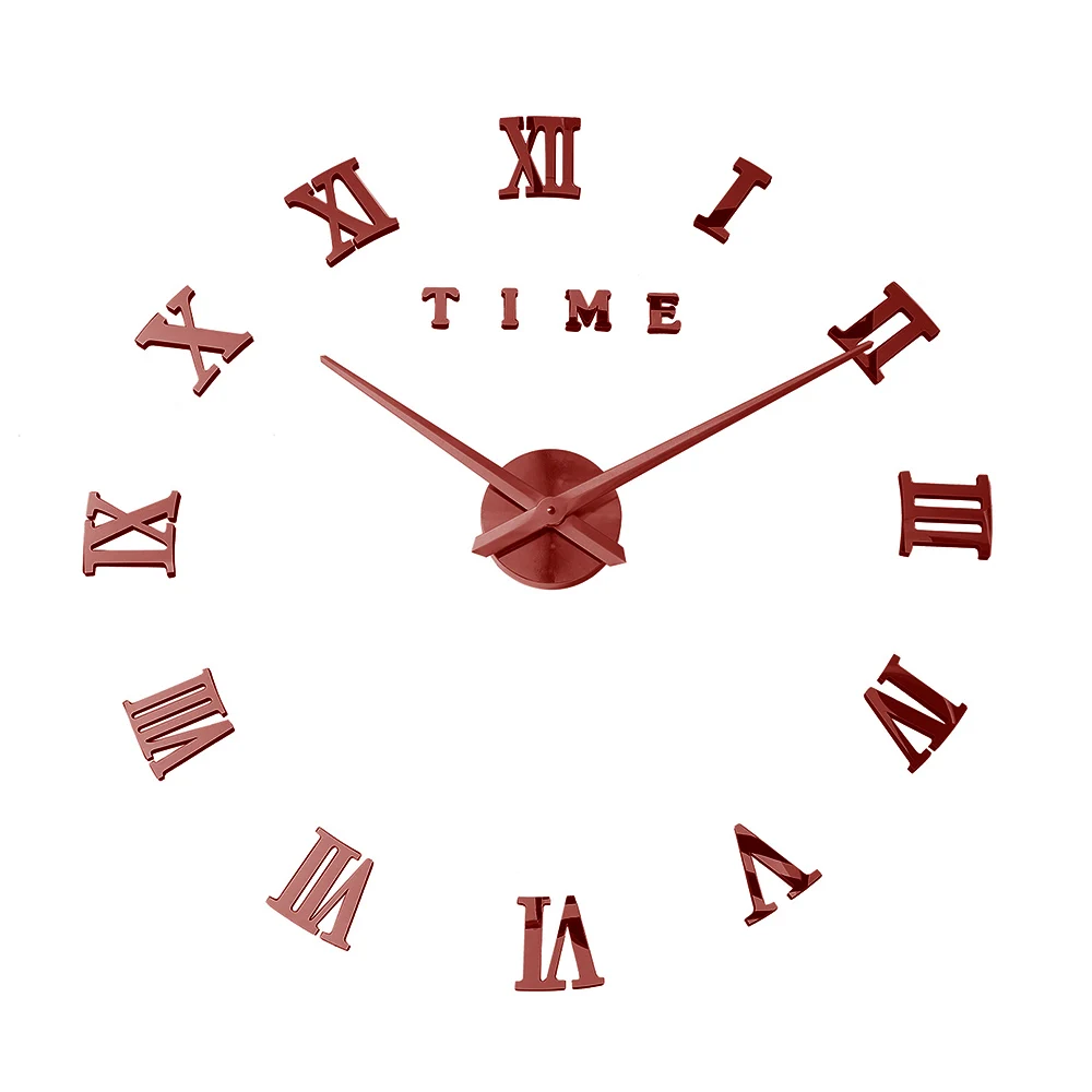Wall Clock Red Современный дизайн кварцевые часы модные часы зеркальные наклейки diy Декор для гостиной Новое поступление 3d настоящие большие настенные часы - Цвет: Wall Clock Red