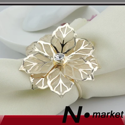 

NeW Gold Line Flower Napkin Ring Metal Meterial Marry Wedding Party Birthday Party Table Napkin Holder