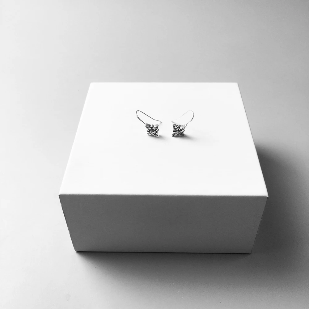 Серьги гвоздики Marcasite с цветком новинка весны 2019 Стерлинговое Серебро 925 пробы