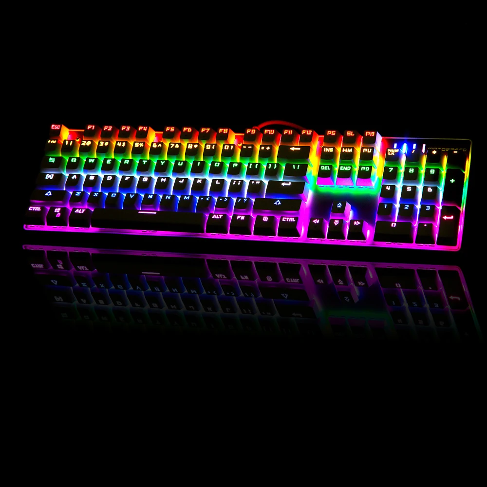 MOTOSPEED CK104 игровая клавиатура с голубыми клавишами Проводная Механическая USB