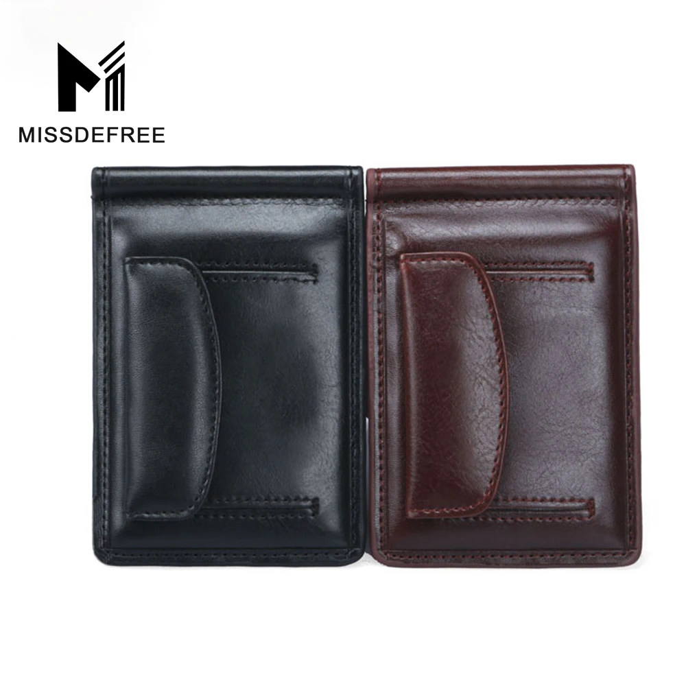 Нефть Воск Кожа Старинные Бумажник для Мужчин Женщин Зажим Для Денег кошелек С