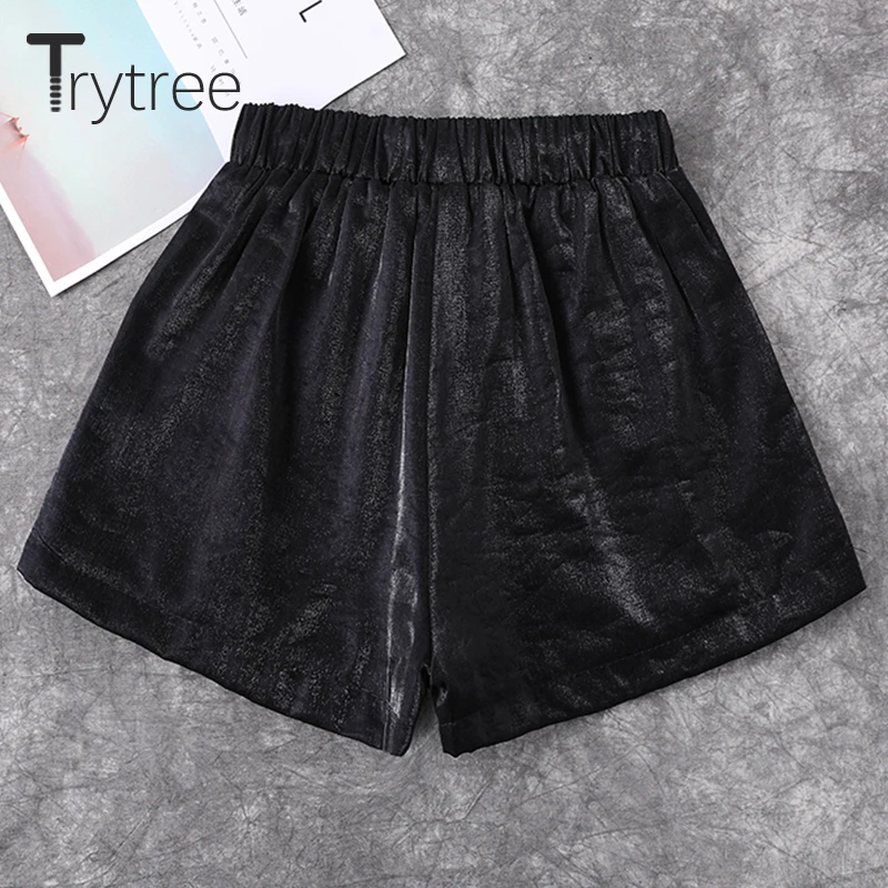 Trytree летние шорты с пайетками для женщин повседневные полиэфирные буквы