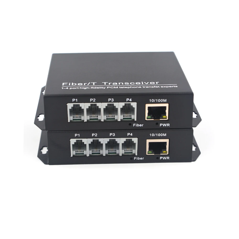 PREMIUM Telephone Extenders - 4 channels PCM Voice Telephone over Fiber Optic up 20Km 10/100Mbps Ethernet SC Singlemode fiber