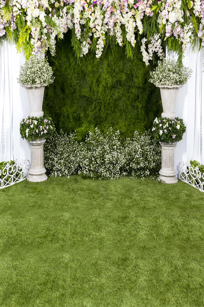 Настенный гобелен с белой травой и цветами для празднования свадьбы покрывало