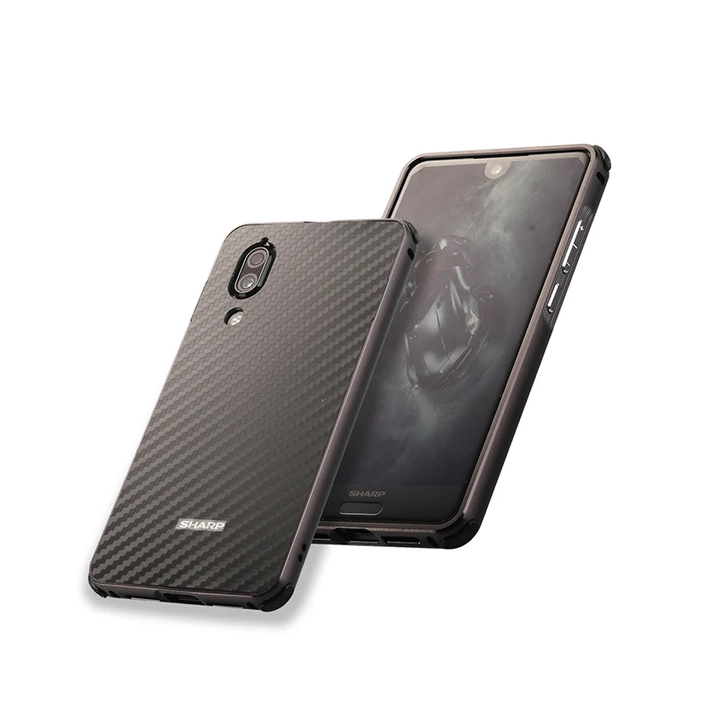 Luxury Aluminum Metal Frame Bumper Case For SSHARP AQUOS S2 Carbon Fiber Back Cover for Sharp Aquos Phone 5.3'' |