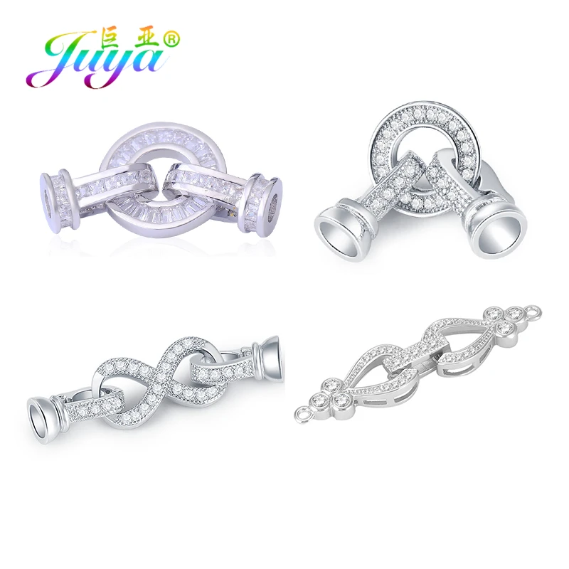 

Juya DIY Pearls Gems Jewelry Making Material Supplies Handmade Cubic Zirconia Copper Fasteners Hook Clasps Accessories Wholesale