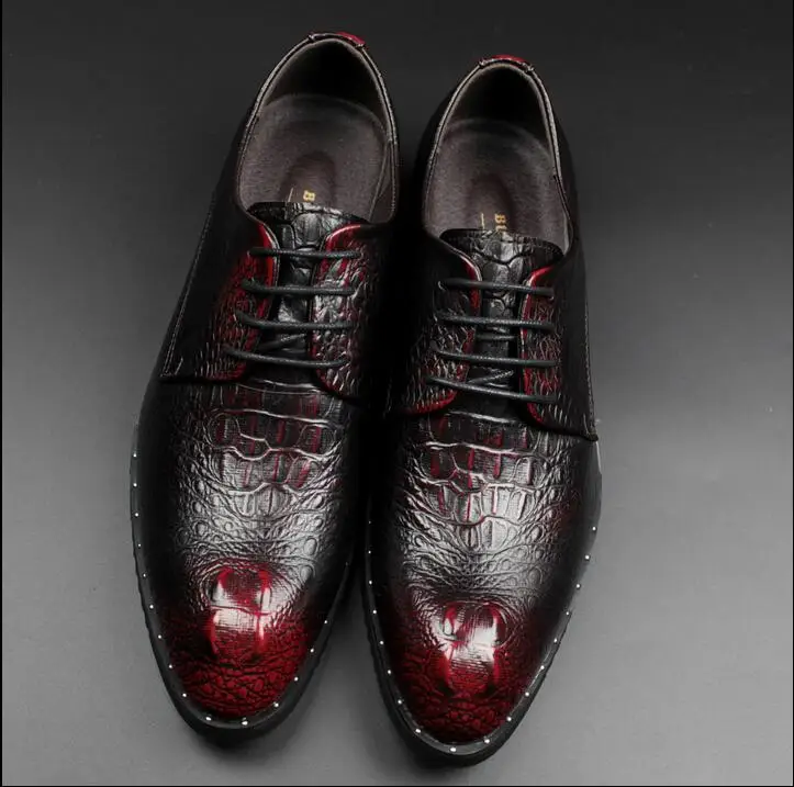 Демисезонные мужские туфли из крокодиловой кожи zapatos hombre Vestir оксфорды мужские туфли на плоской подошве Мужские модельные свадебные туфли