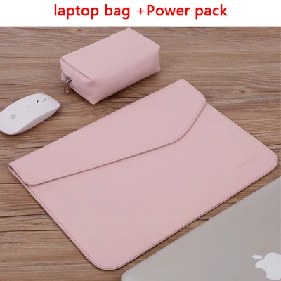 pink sets Тонкая сумка для ноутбука из искусственной кожи для Macbook Pro 13 Air 11 12 14 чехол для женщин и мужчин водонепроницаемый Гладкий Магнитный адсорбционный чехол - Цвет: pink sets