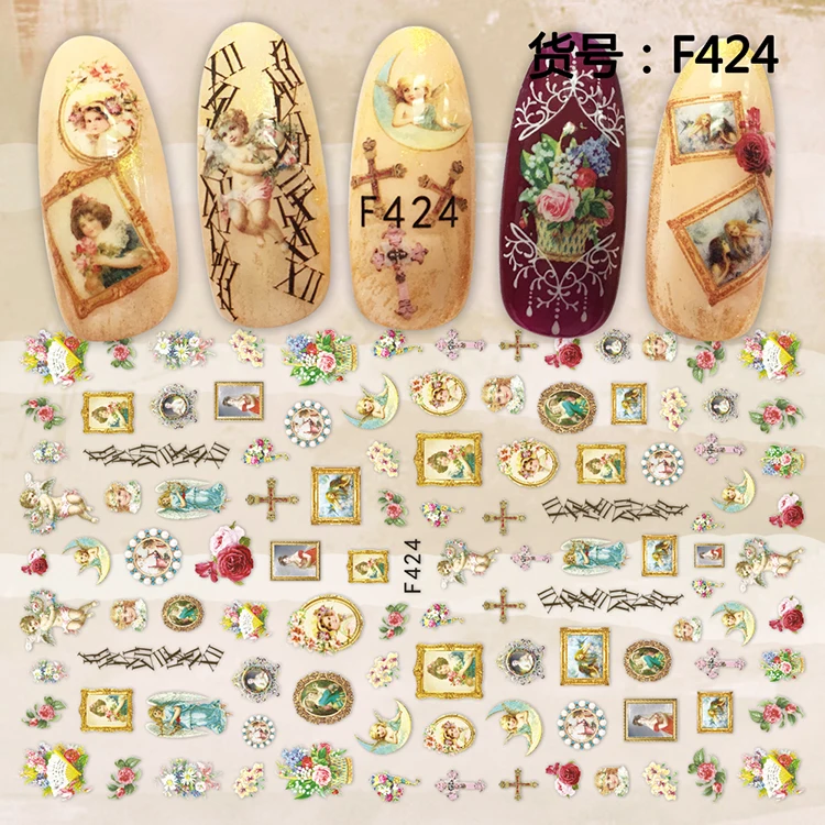 Новейший LSIKA-F424-425-426-427-428 угол серии мультфильм дизайн 3d дизайн ногтей письмо Мода шаблон стикеры Наклейка MAGICO