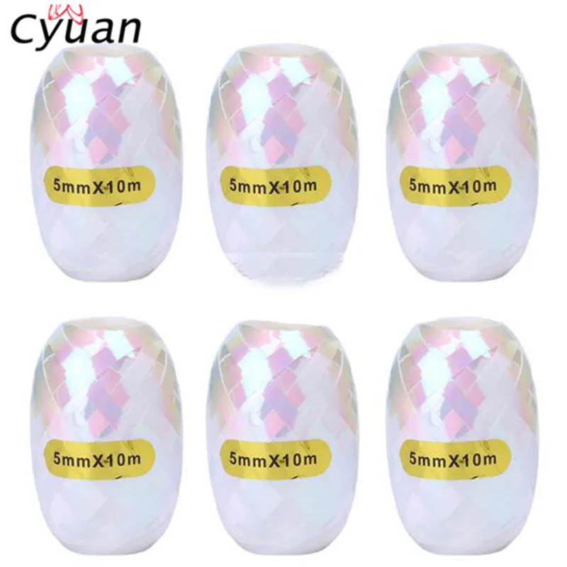 White Cyuan 60 м воздушные шары ленты лента-лазер для дня рождения вечеринки Свадебные украшения DIY шар Декор Аксессуары события вечерние принадлежности - Цвет: White