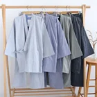 2019 летние мужские 100% марлевые хлопковые кимоно, пижамный комплект, японские традиционные пижамы, кимоно, мужские Пижамные халаты, костюм 032205