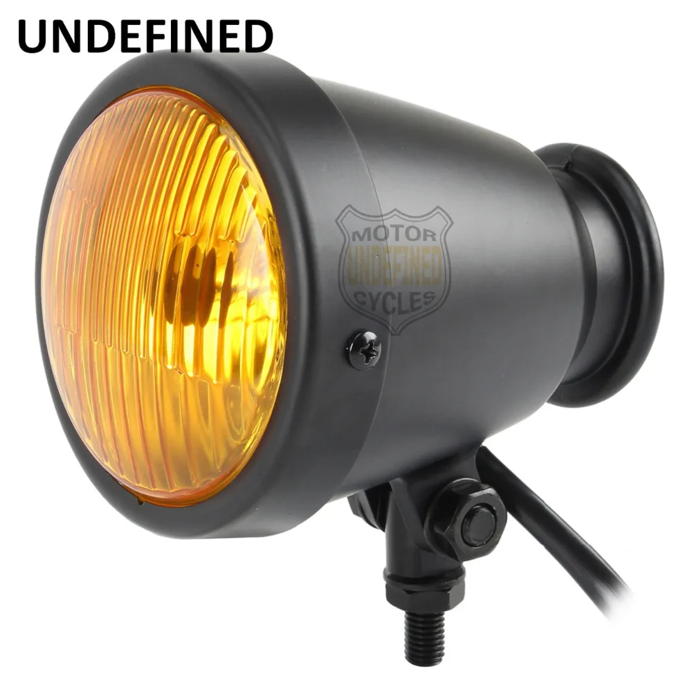 

Motorbike Parts Black Amber Bellmouthed Front Headlight Hi/Lo Beam For Kawasaki VN1500A Suzuki Old School Custom UNDEFINED