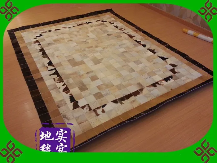 

free shipping via DHL 100% natural genuine cow leather removable carpet tiles