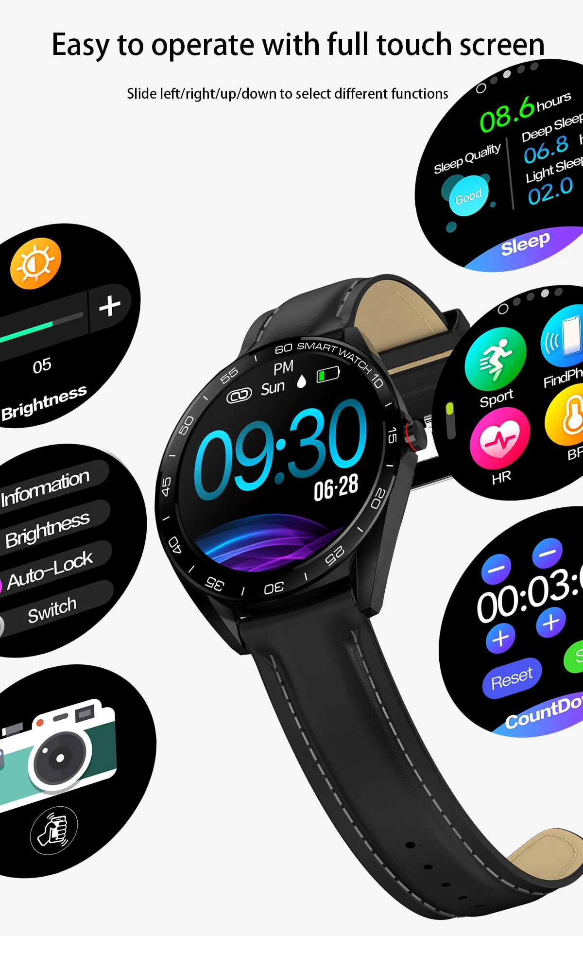 SENBONO K7 Новые смарт-часы 1," IP68 Водонепроницаемый Bluetooth монитор сердечного ритма фитнес-трекер спортивные Смарт-часы для Android iOS