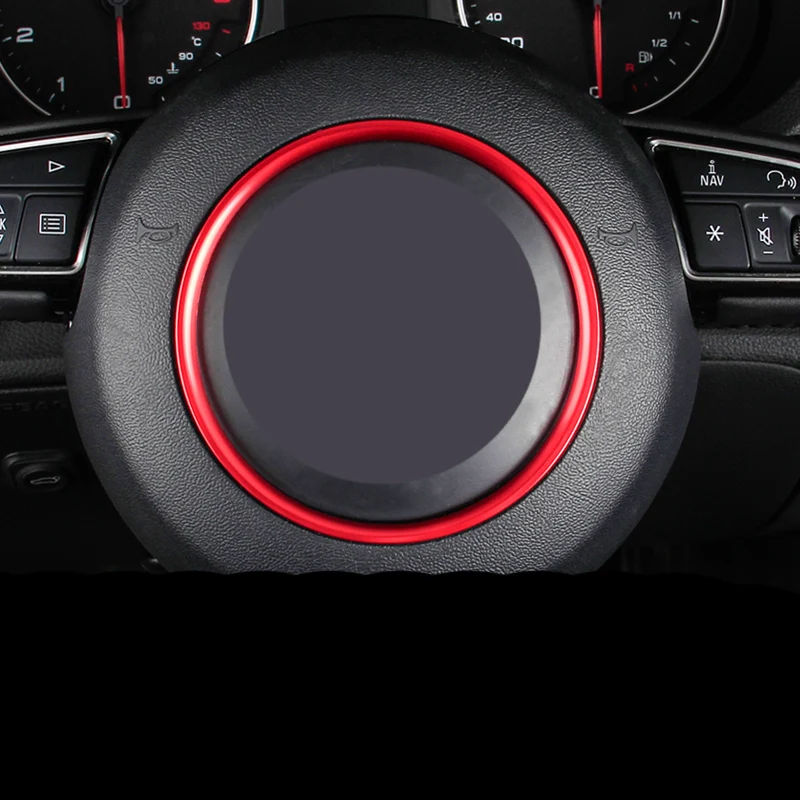 Автомобильные декоративные наклейки на руль из алюминиевого сплава красного
