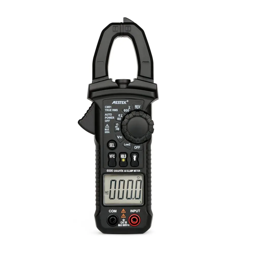 MESTEK CM81 цифровой клещи мультиметр True RMS 5999 отсчетов AC/DC Вольт Ампер Ом LowZ ncv диод