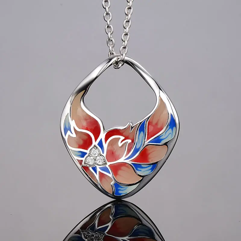 Подвеска подходит для ожерелья цепь женщин яркий эмалированный с цветами кулон