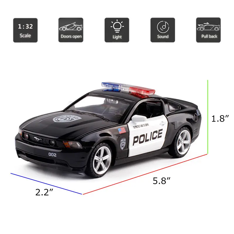 Модель автомобиля HOMMAT в масштабе 1:32 Ford Mustang GT литые под давлением и игрушечные