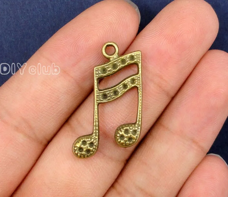 20pcs Music Note Charm подвеска античное тибетское серебро/бронза 26x17мм|charm pendant|music note