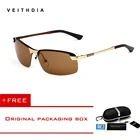 Солнцезащитные очки Veithdia мужские без оправы, поляризационные дизайнерские солнечные очки для вождения, с защитой от ультрафиолета, 3043