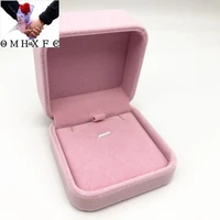 omhxfc wholesale fashion elegant fine pink velvet pendant necklace packaging accessories jewelry diaplay gift packing box gb06