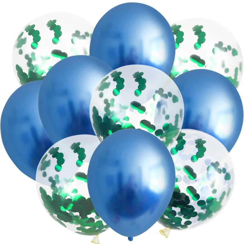 10Pcs Balloons 10 10 шт металлический шар смешанные шары с золотыми Конфетти День Рождения украшения Дети взрослый воздушный шар на день рождения Декор Balony - Цвет: 10Pcs Balloons 10