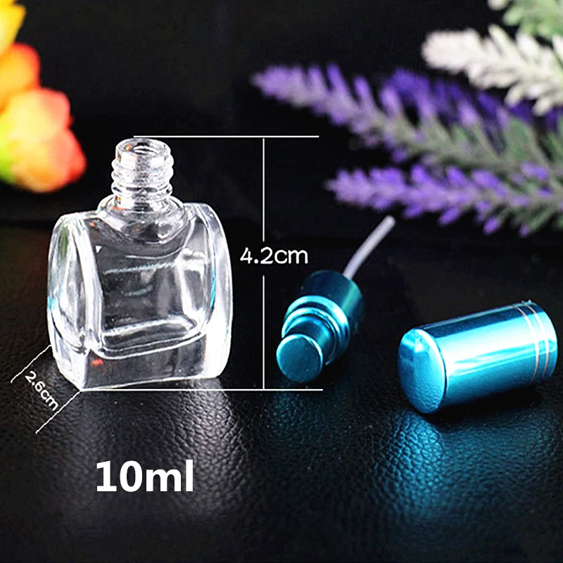 Sdreefge 1PCS Transparent Glass 10ml Parfume Bottle Travel Refillable Bottles Cosmetics Cylinder Atomizer For Perfume | Красота и