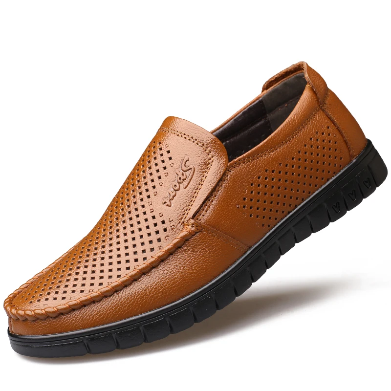 GOXPACER Spring Men Shoes Flats Male Slip On Casual Breathable Fashion With Holes Flat Heel New Arrival 2018 Free Shipping | Обувь