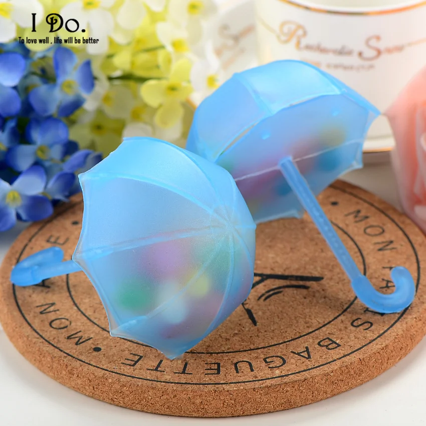 Бесплатная доставка 10 шт. коробочки для свадебных сувениров с зонтиками