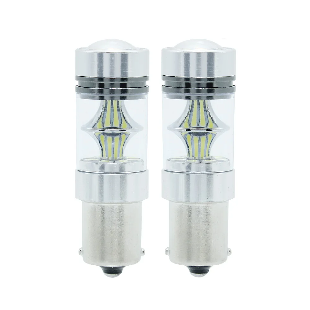 2 шт. 1156 BA15S P21W светодиодный Автомобильная резервная копия лампы 12V 3030 SMD