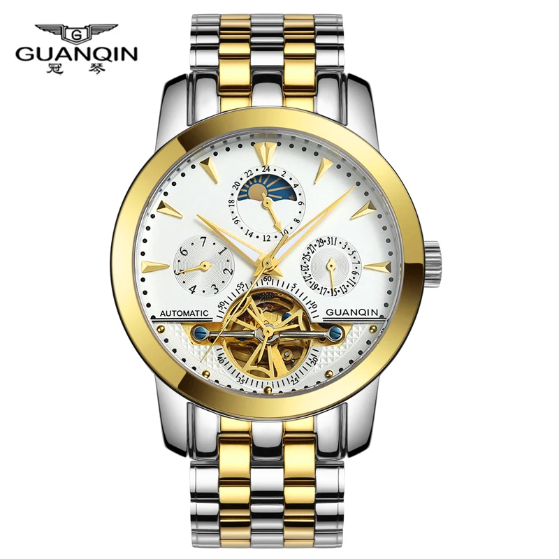 Relogio masculino Для мужчин S Часы Топ бренд класса люкс GUANQIN Военное Дело Tourbillon