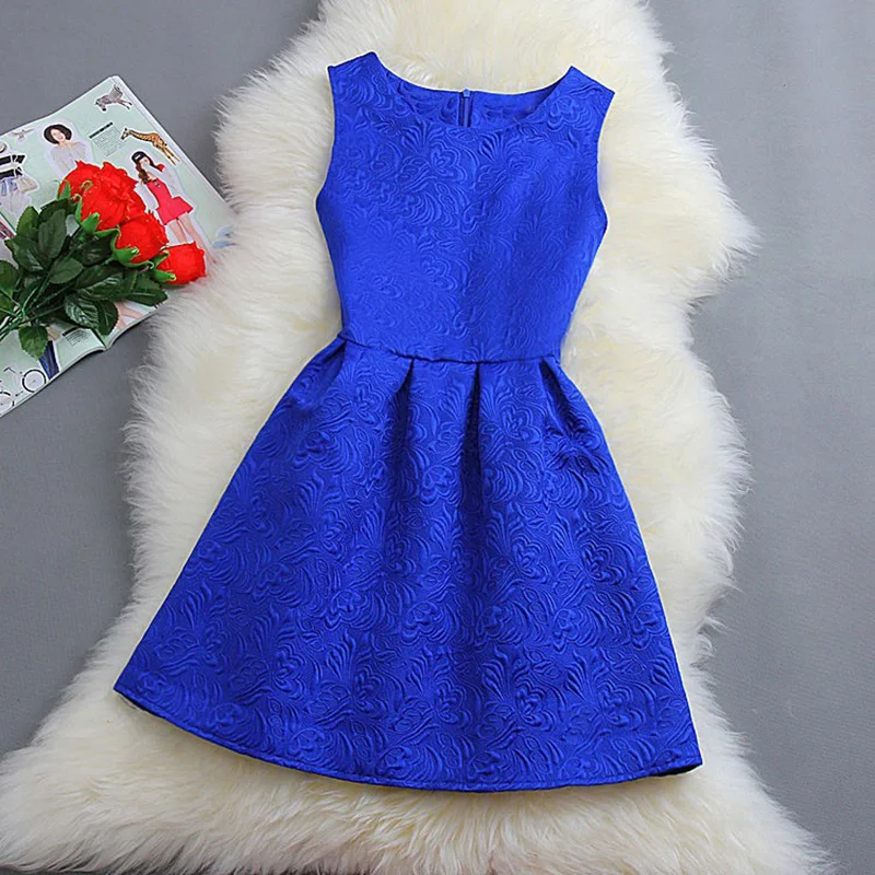 Kostlich женщин летнее платье без рукавов с круглым вырезом трапециевидной формы