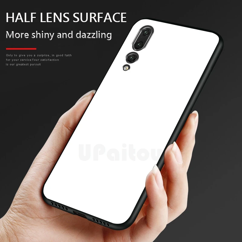 Роскошный чехол UPaitou из закаленного стекла для Huawei P20 Lite Мягкий противоударный