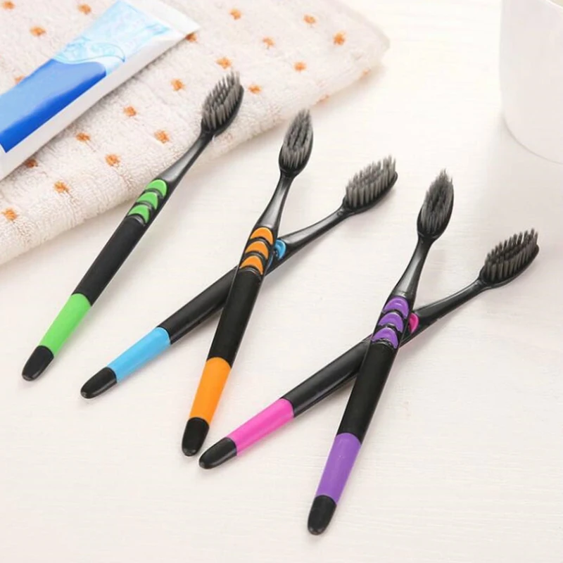 10 шт./компл. экологическая натуральная бамбуковая угольная зубная щетка для