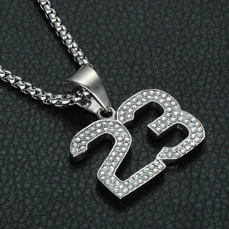 Хип хоп Iced Out Bling Баскетбол Легенда номер 23 ожерелье s & Подвески золото Цвет