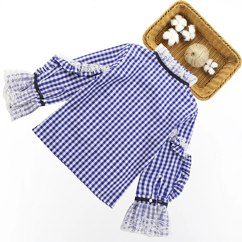 Блузка для подростка кружевная блузка в клетку девочек детская рубашка на