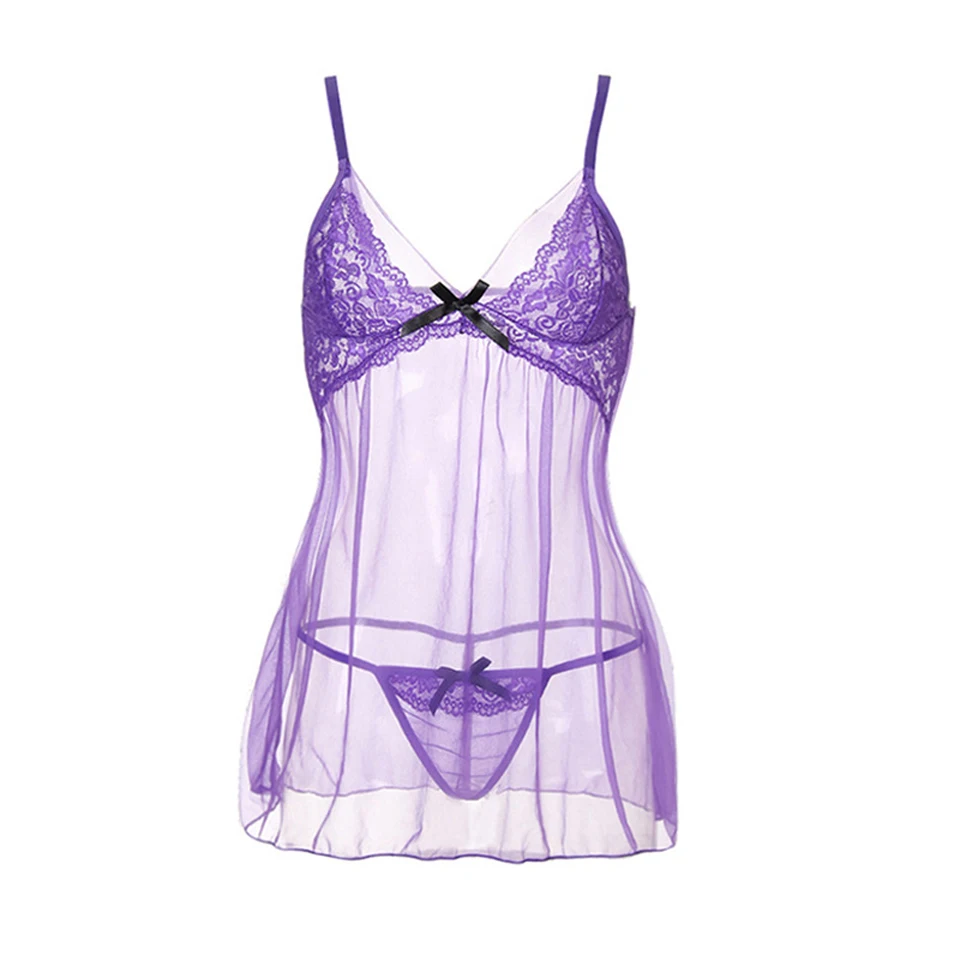 Transparent Babydoll Sexy Lingerie Erotic Plus Size Sexy Underwear Women Costumes For Sex Sleepwear Lingerie Lace Nightwear